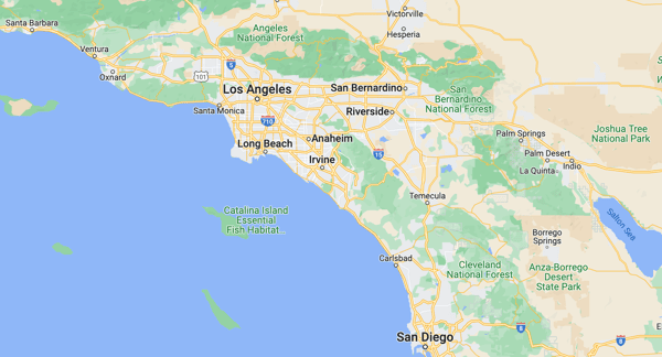 Southern California service area map